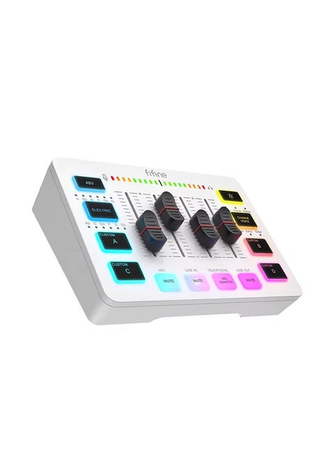 Gaming Audio Mixer,Streaming 4-Channel RGB Mixer with XLR Microphone Interface,for Game Voice,Podcast,AmpliGame SC3