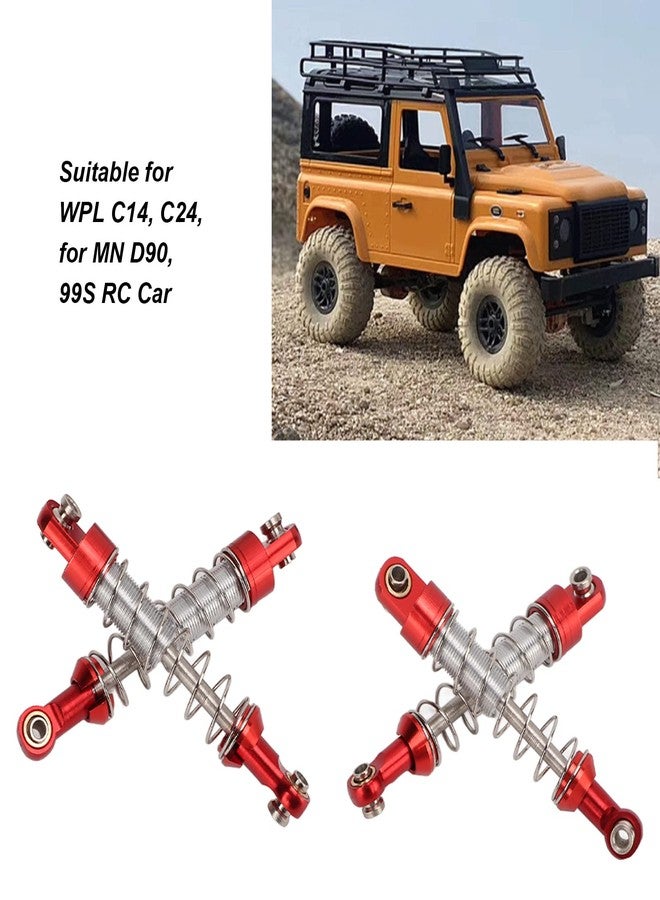OUKENS RC Shock Absorber, 2 Pair RC Metal Universal Shock Absorber Damper Set with Shock Mount Suitable for WPL C14, C24, for MN D90, 99S RC Car Upgrade Parts (Red) - Image 4