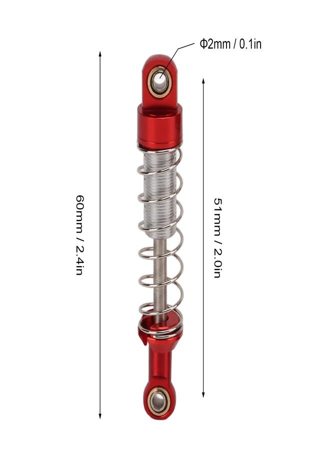OUKENS RC Shock Absorber, 2 Pair RC Metal Universal Shock Absorber Damper Set with Shock Mount Suitable for WPL C14, C24, for MN D90, 99S RC Car Upgrade Parts (Red) - Image 5