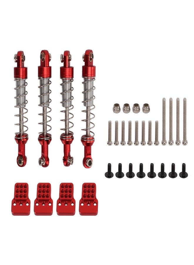 OUKENS RC Shock Absorber, 2 Pair RC Metal Universal Shock Absorber Damper Set with Shock Mount Suitable for WPL C14, C24, for MN D90, 99S RC Car Upgrade Parts (Red) - Image 1