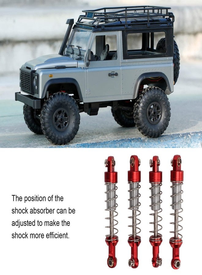 OUKENS RC Shock Absorber, 2 Pair RC Metal Universal Shock Absorber Damper Set with Shock Mount Suitable for WPL C14, C24, for MN D90, 99S RC Car Upgrade Parts (Red) - Image 2