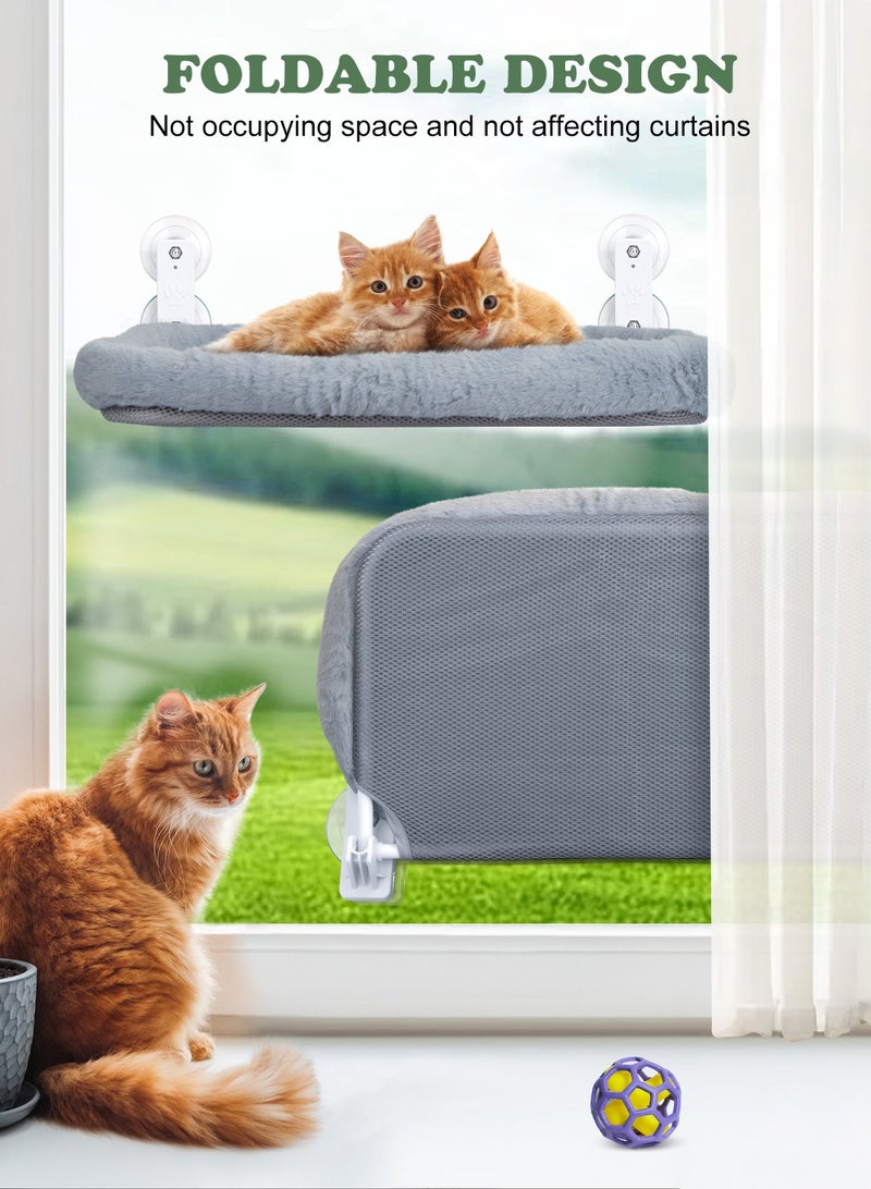 URbazaar Foldable Cat Hammock for Window - Cordless, Embeded Machine Washable Padded Bed, Robust Metal Frame - Cat Window Perch for Large Cats and Kittens  - Image 5