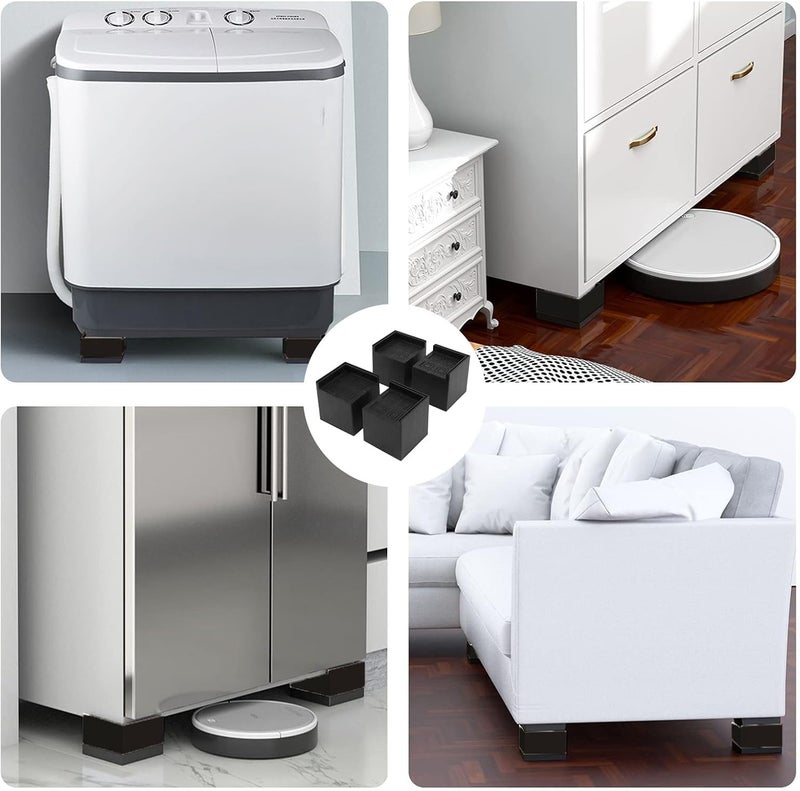 4Pcs Furniture Risers | 3in Height for Washing Machine/Bed/Couch | EVA Plastic Support Up to 2200LBS | Grip - Enhanced & Long - Lasting - Image 5
