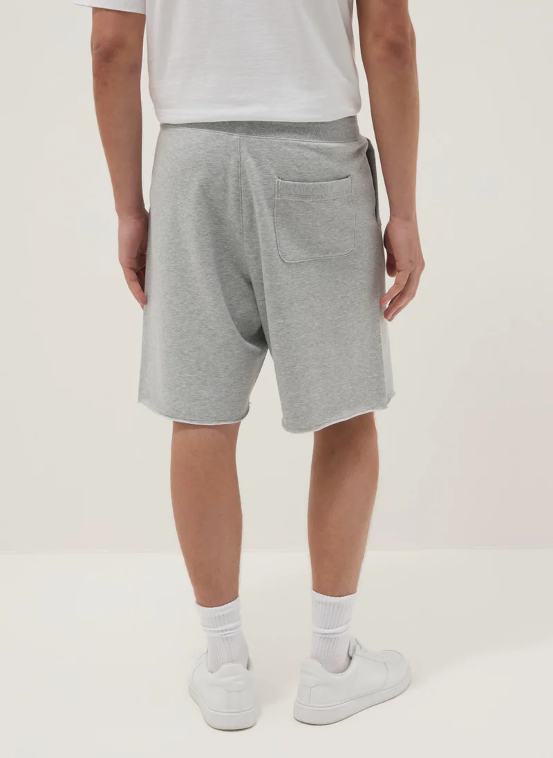 Ovs  OVS Grey Cotton-Blend Relaxed-Fit Shorts for Men | Best Price UAE