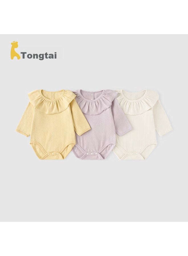 Tongtai Tongtai Baby Romper For Spring And Autumn, Girls' Onesie, Children's Loungewear, Crawling Suit, Ts43j068-ds, Off-white, 59cm  - Image 1