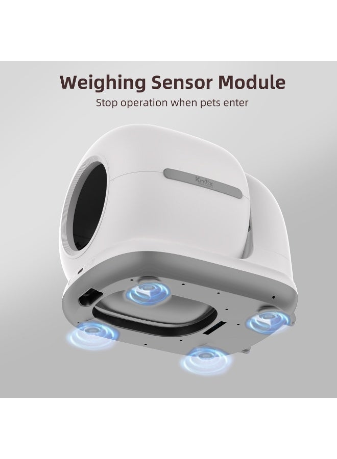 Knox Powering Generations Self Cleaning cat litter box automatic cat litter box 72L Extra Large Capacity, WiFi App Control with Smart Health Monitor, Odor Removal, Anti Pinch - Image 5