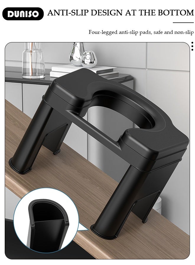 DUNISO مرحاض قابل للطي، مقعد مرحاض محمول، مقعد مرحاض للجلوس، مرحاض عائلي يمكن تحويله من وضع القرفصاء إلى وضع الجلوس - Image 3