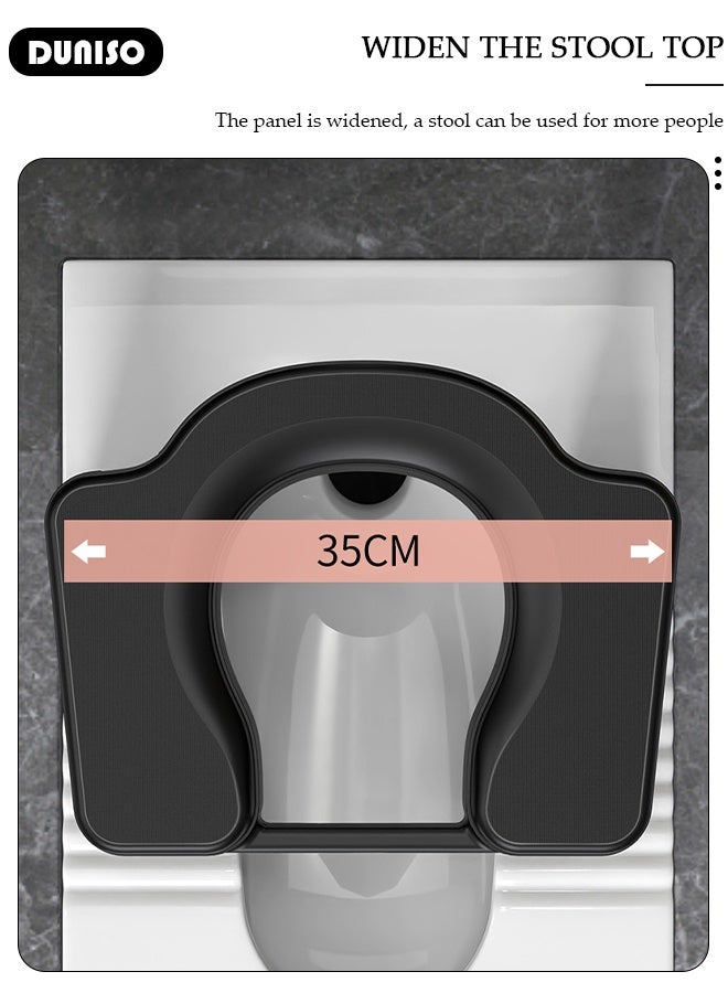 DUNISO مرحاض قابل للطي، مقعد مرحاض محمول، مقعد مرحاض للجلوس، مرحاض عائلي يمكن تحويله من وضع القرفصاء إلى وضع الجلوس - Image 5