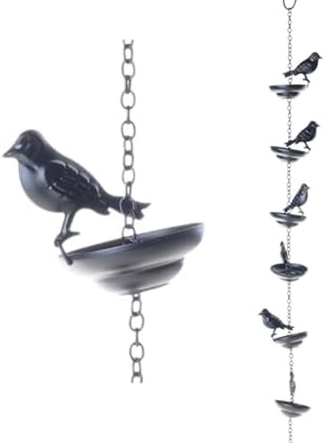 سلسلة مطر كوخي بتصميم ستة طيور لتصريف مزراب الحديقة وديكورات الخارجية - Image 1