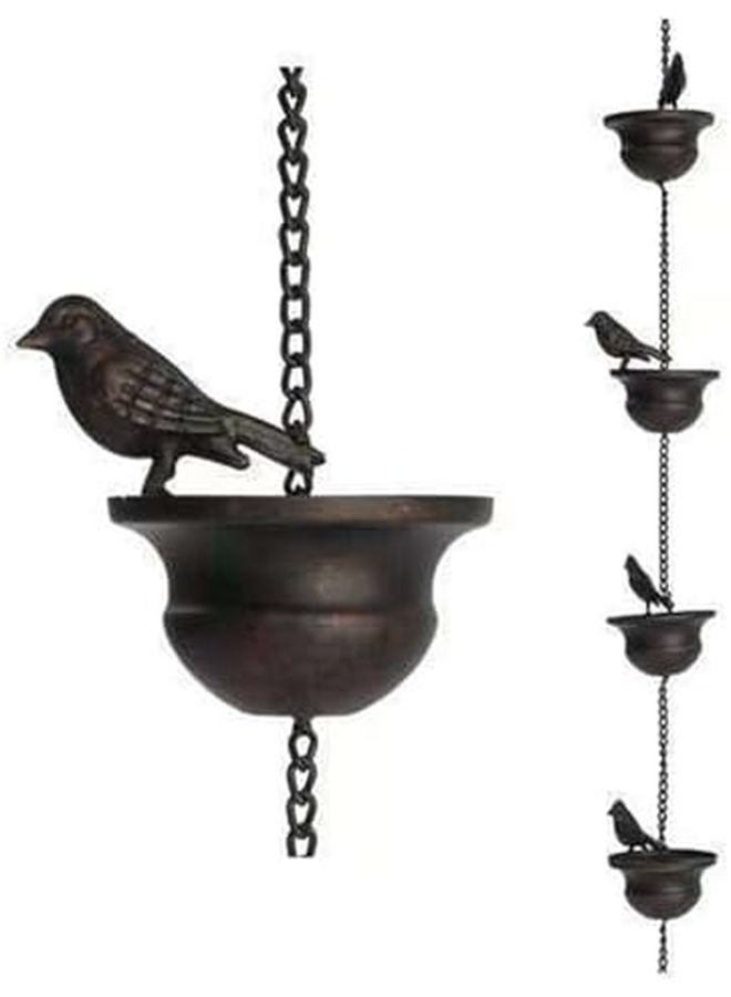 سلسلة مطر كوخي بتصميم ستة طيور لتصريف مزراب الحديقة وديكورات الخارجية - Image 4