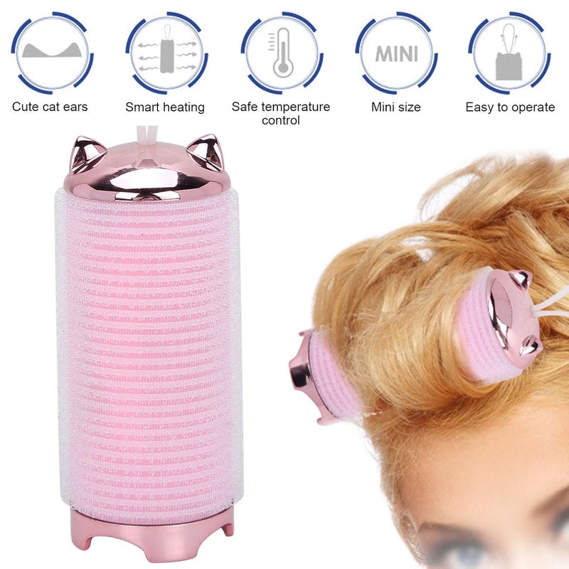 woobles Electric Hair Roller Smart Bangs Hair Curler Portable USB Hair Curler Styling Tool Styling Curler Mini Electric Curler DIY Hairdressing Tool(Peach powder)-Peach powder - Image 2