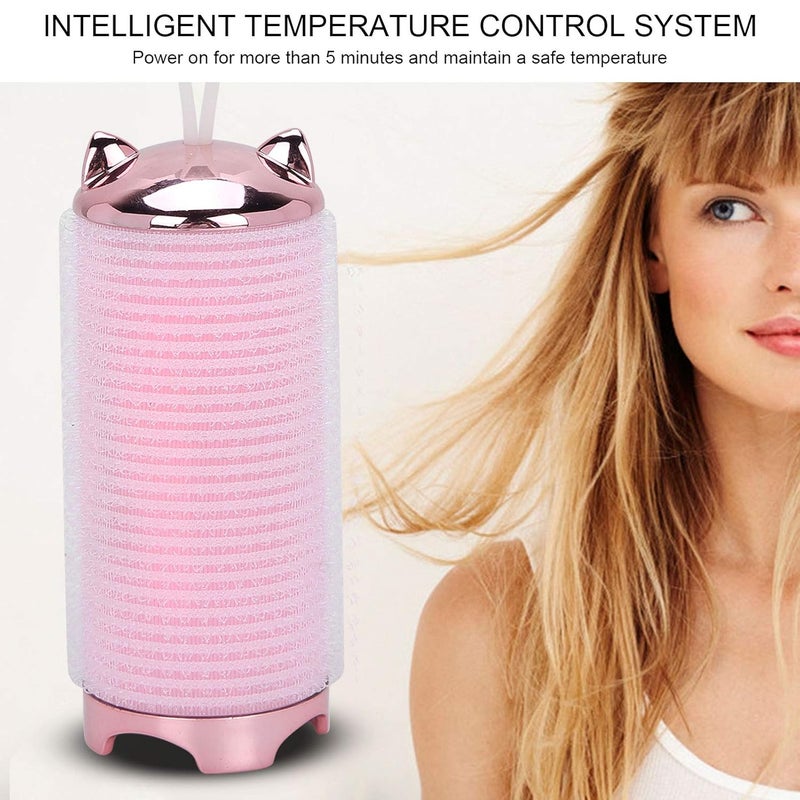 woobles Electric Hair Roller Smart Bangs Hair Curler Portable USB Hair Curler Styling Tool Styling Curler Mini Electric Curler DIY Hairdressing Tool(Peach powder)-Peach powder - Image 4