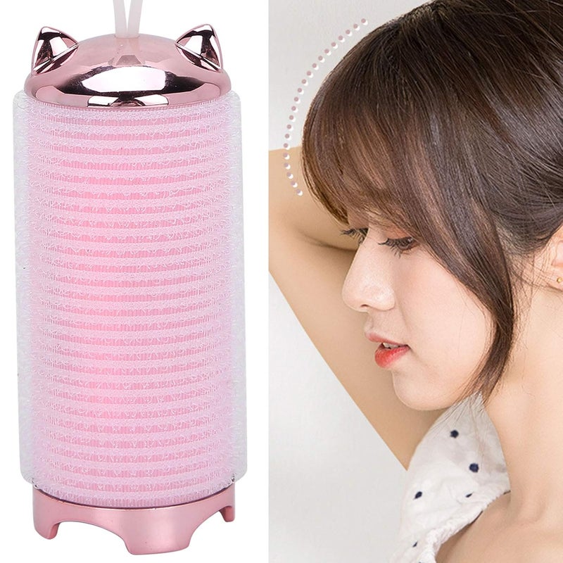 woobles Electric Hair Roller Smart Bangs Hair Curler Portable USB Hair Curler Styling Tool Styling Curler Mini Electric Curler DIY Hairdressing Tool(Peach powder)-Peach powder - Image 1