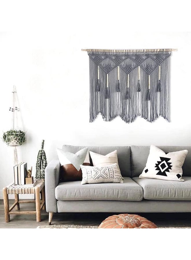 انتيكيانو مكرمية جدارية كبيرة للتعليق على الحائط، ديكور عصري بوهيمي 99x78 سم - Image 3