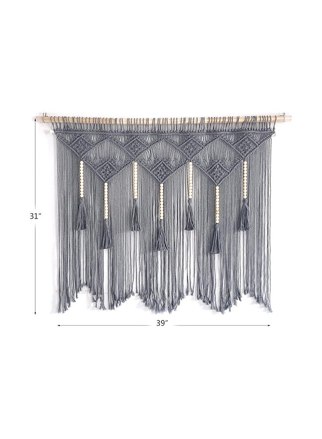 انتيكيانو مكرمية جدارية كبيرة للتعليق على الحائط، ديكور عصري بوهيمي 99x78 سم - Image 2