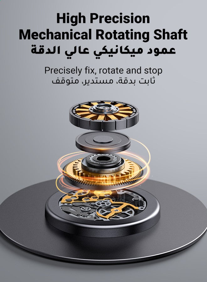 يو جرين حامل هاتف مكتبي دوار 360 درجة، حامل هاتف للمكتب، حامل هاتف محمول لتسجيل الفيديو، حامل هاتف سفري قابل للتعديل، متوافق مع هواتف iPhone 17/16، جالاكسي S25/24، Xiaomi، iPad mini، Switch، لون أسود. - Image 4