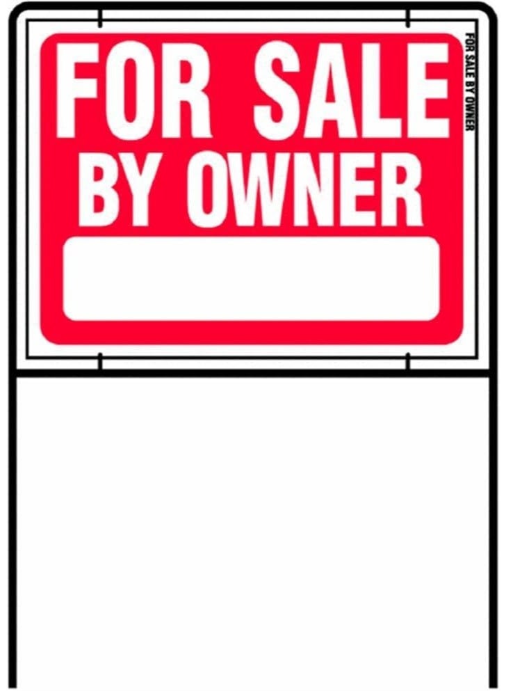 HY-KO HY-KO Products RSF-605 FOR SALE BY OWNER SIGN 36 in H x 24.5 in W Red & White 