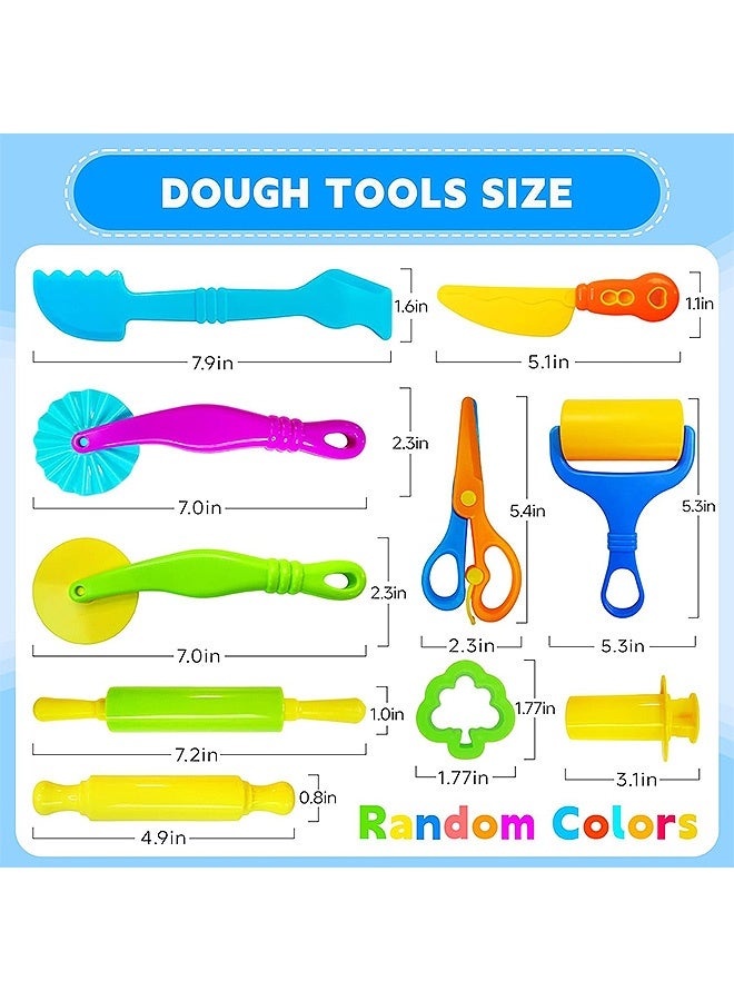 GD 21 Pcs Dough Clay Tools Set for Kids - Modeling Clay Accessories with Animal Cutters Rolling Pins Safety Scissors Dough Extruder & Rollers for Kids DIY Art Craft Toys Preschool Educational Activities - Image 2