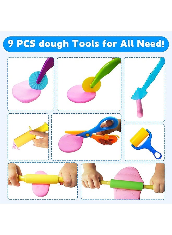 GD 21 Pcs Dough Clay Tools Set for Kids - Modeling Clay Accessories with Animal Cutters Rolling Pins Safety Scissors Dough Extruder & Rollers for Kids DIY Art Craft Toys Preschool Educational Activities - Image 4