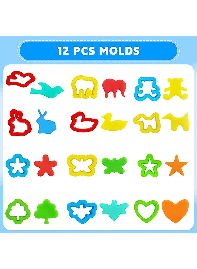 GD 21 Pcs Dough Clay Tools Set for Kids - Modeling Clay Accessories with Animal Cutters Rolling Pins Safety Scissors Dough Extruder & Rollers for Kids DIY Art Craft Toys Preschool Educational Activities - Image 3