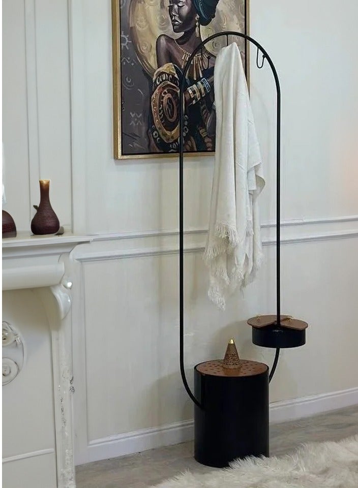Generic Clothes hanger with incense burner drawer and storage drawer Black  - Image 1