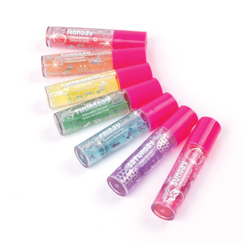 Make It Real 3C4G Days of the Week Lip Gloss Set - 7 Pack Kids Lip Gloss Kit - Clear Flavored Roll On Lip Gloss for Girls & Teens - Image 3
