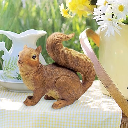 Design Toscano Scamper the Woodland Squirrel Outdoor Garden Statue, 7 Inch Tall, Cast Stone Resin, Brown Finish - Image 2