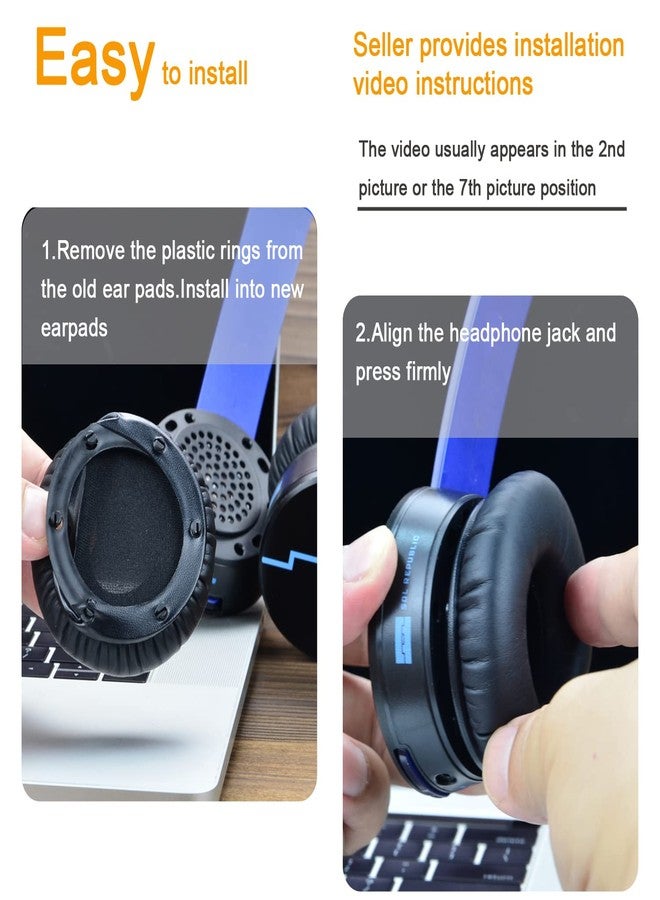 defean HD V8 V10 V12 defean Replacement Ear Pads Ear Cushion Cover Compatible with Sol Republic Tracks HD V8 V10 V12 On-Ear Wired Headphone, Softer Leather,High-Density Noise Cancelling Foam (Black) - Image 4