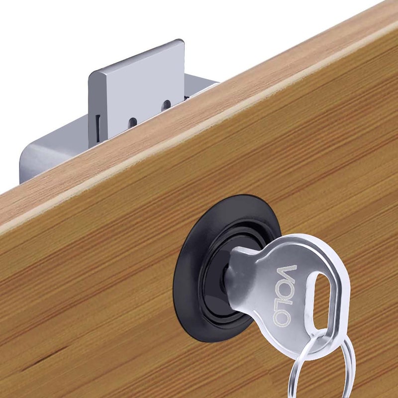 Volo Furniture Cupboard Lock – 30mm Black Safety Lock for Drawers, Cabinets, Wardrobes, and Almirahs – Home & Office Use - Image 1
