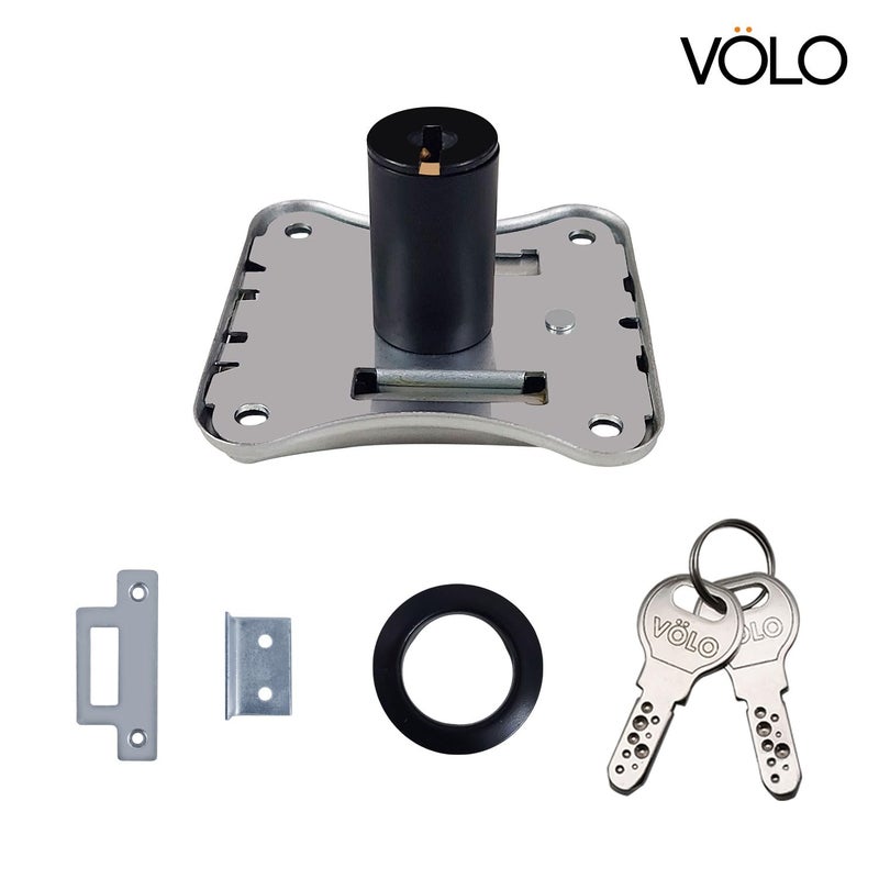 Volo Furniture Cupboard Lock – 30mm Black Safety Lock for Drawers, Cabinets, Wardrobes, and Almirahs – Home & Office Use - Image 3