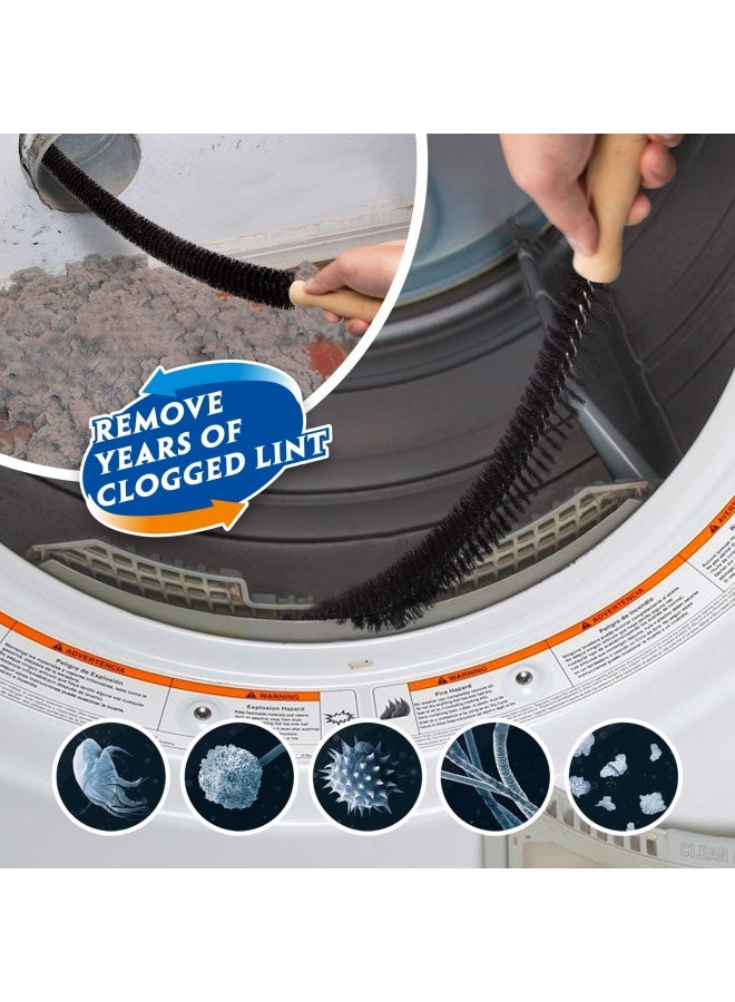 Holikme 2 Pieces Dryer Vent Cleaner Kit Dryer Lint Vacuum Attachment and Flexible Dryer Lint Brush Dryer Vent Vacuum Hose AttachmentBlue - Image 3