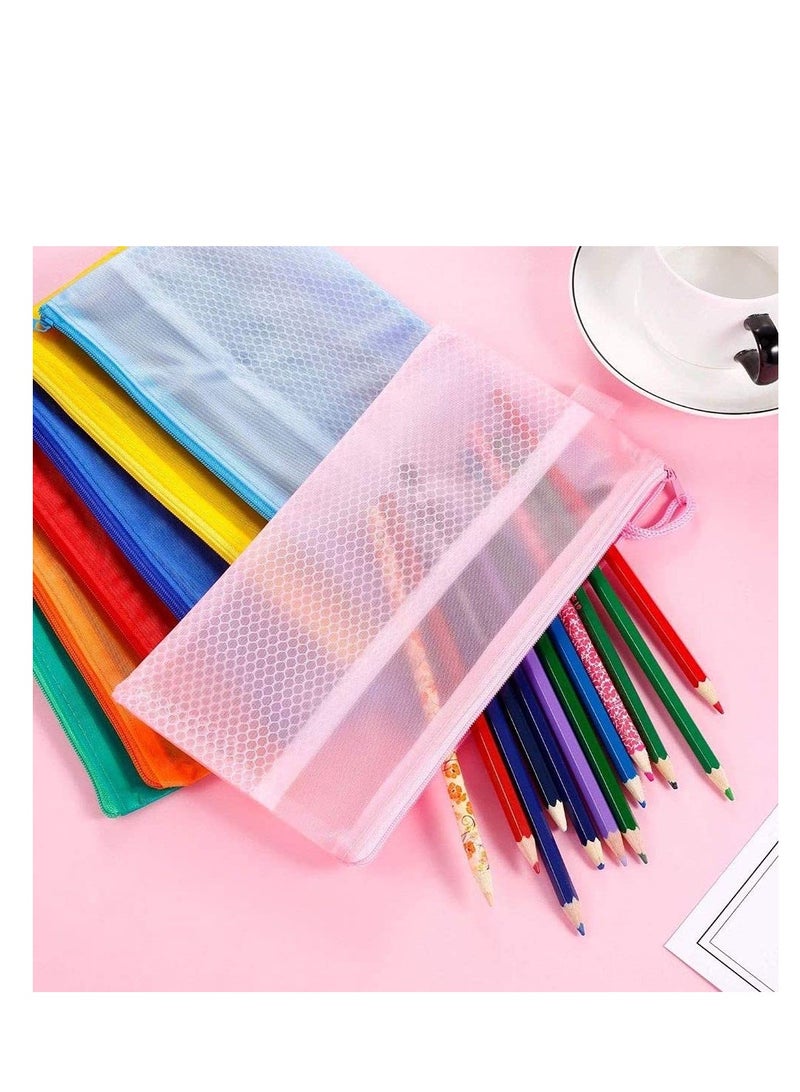 Waterproof Mesh Pencil Case – Durable Zipper, A6 Size, Yellow Color - Image 5