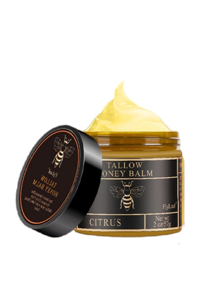 Fly Leaf Organic Grass-Fed Beef Tallow Balm with Raw Honey - Moisturizing Cream for Soft, Smooth Skin - Handmade All-Natural Moisturizer - 2oz - Image 1