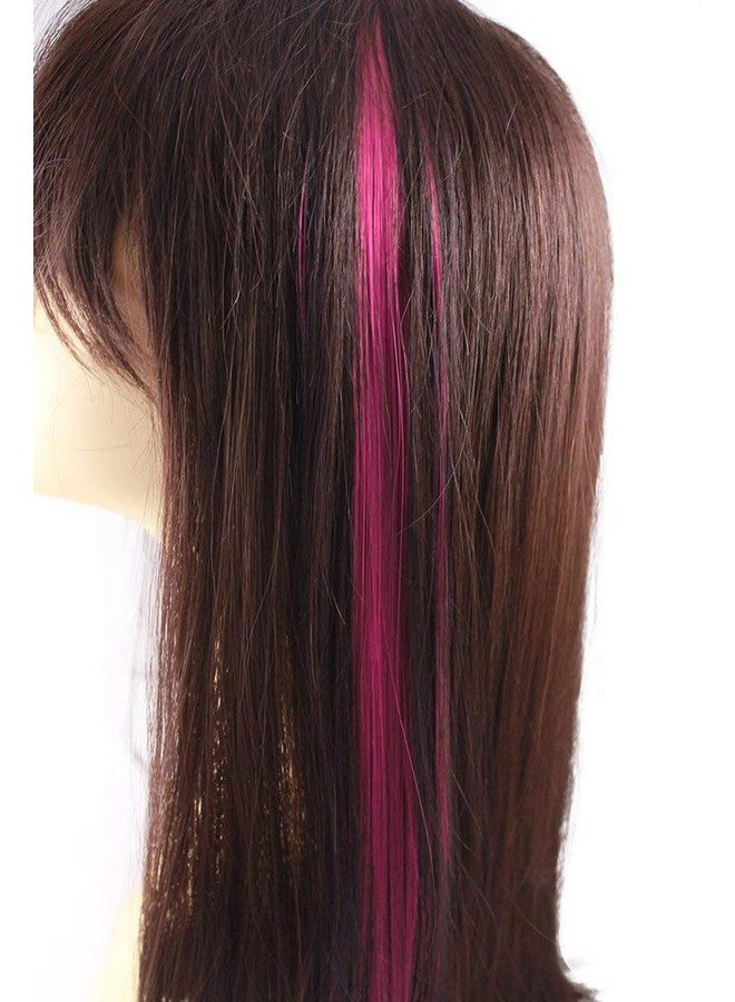 GLAN Silky Soft Curly/Wavy Long Hair Extensions for Women and Girls Synthetic Full Head Clip on Hair Extension Pack of 1 (Coloured Streak 2Pcs) - Image 4