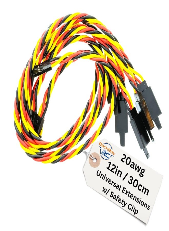 BackBay R/C BackBayRC - 12in 20awg Male/Female w/Clip Universal Servo Extension - 5 Pack - Image 1