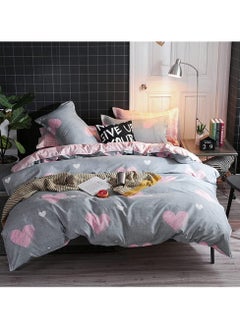 GOLDEN HOME 6 Piece King/Queen/Single size, striped pattern duvet cover set. set includes 1 Comforter Cover, 1 Fitted Bedsheet, 4 Pillowcases  - Image 2