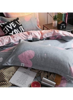GOLDEN HOME 6 Piece King/Queen/Single size, striped pattern duvet cover set. set includes 1 Comforter Cover, 1 Fitted Bedsheet, 4 Pillowcases  - Image 4