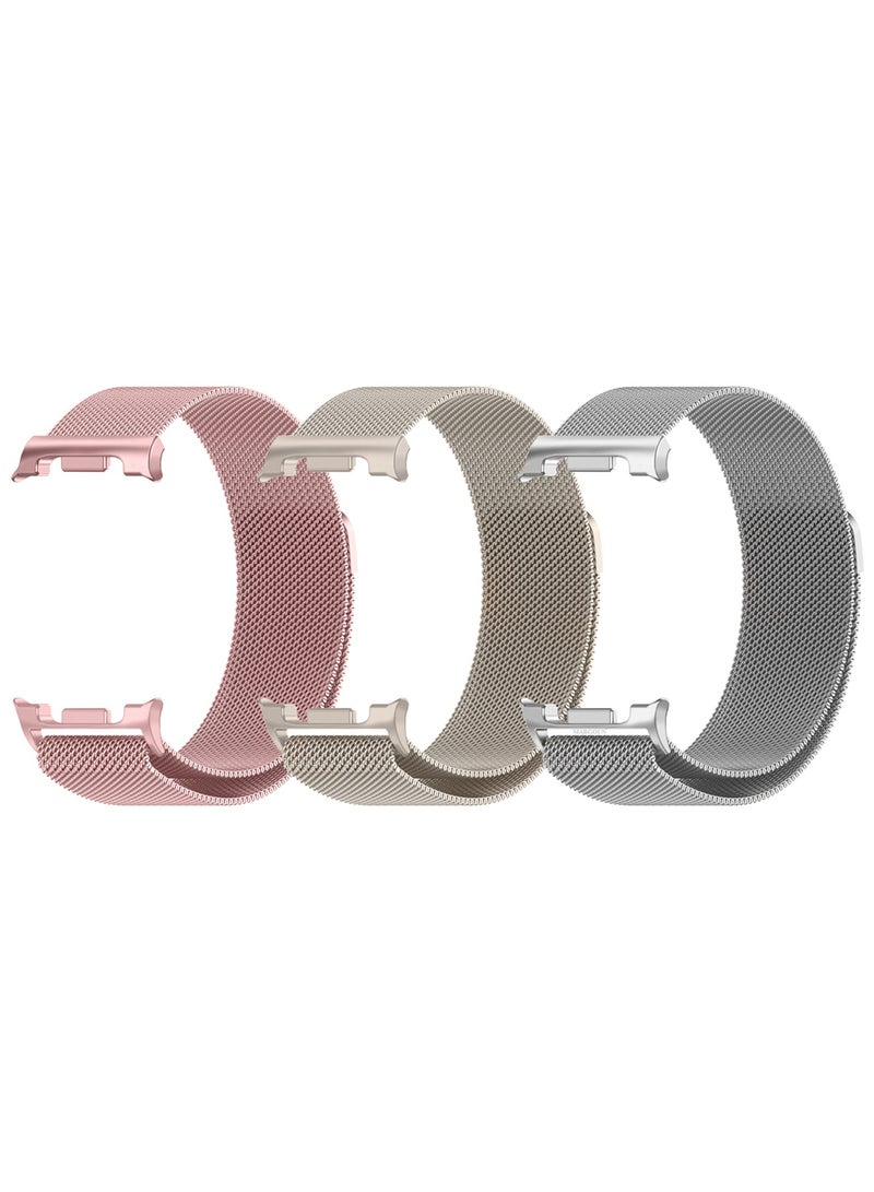 3Packs Milanese Metal Band for Samsung Galaxy Watch 8 Band 40mm 44mm/8 Classic 46mm, Mesh Magnetic Stainless Steel Loop Strap - Image 1