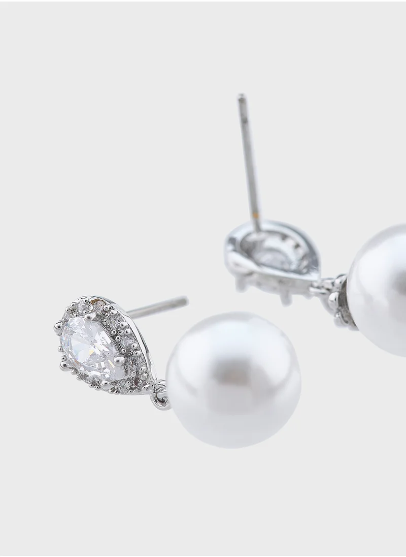 ايلا ليمتد اديشن Pearl Hoop Stone Earrings
