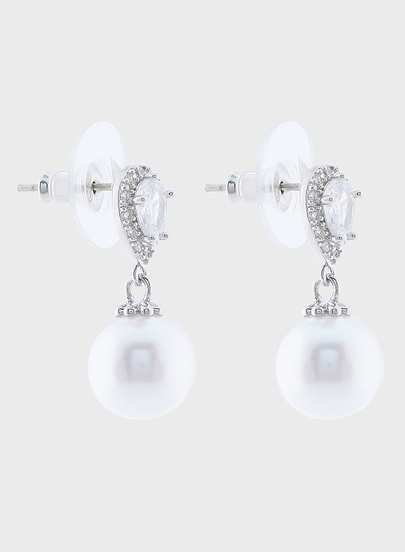 Ella Limited Edition Pearl Hoop Stone Earrings - Image 1