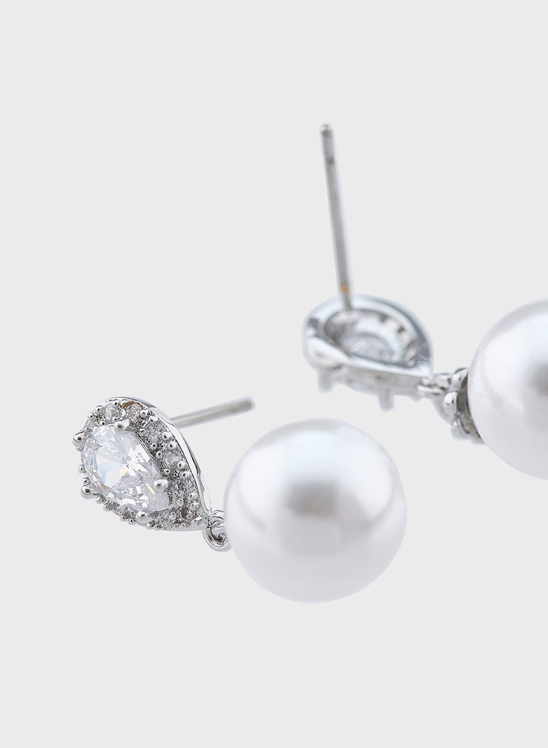 Ella Limited Edition Pearl Hoop Stone Earrings - Image 2