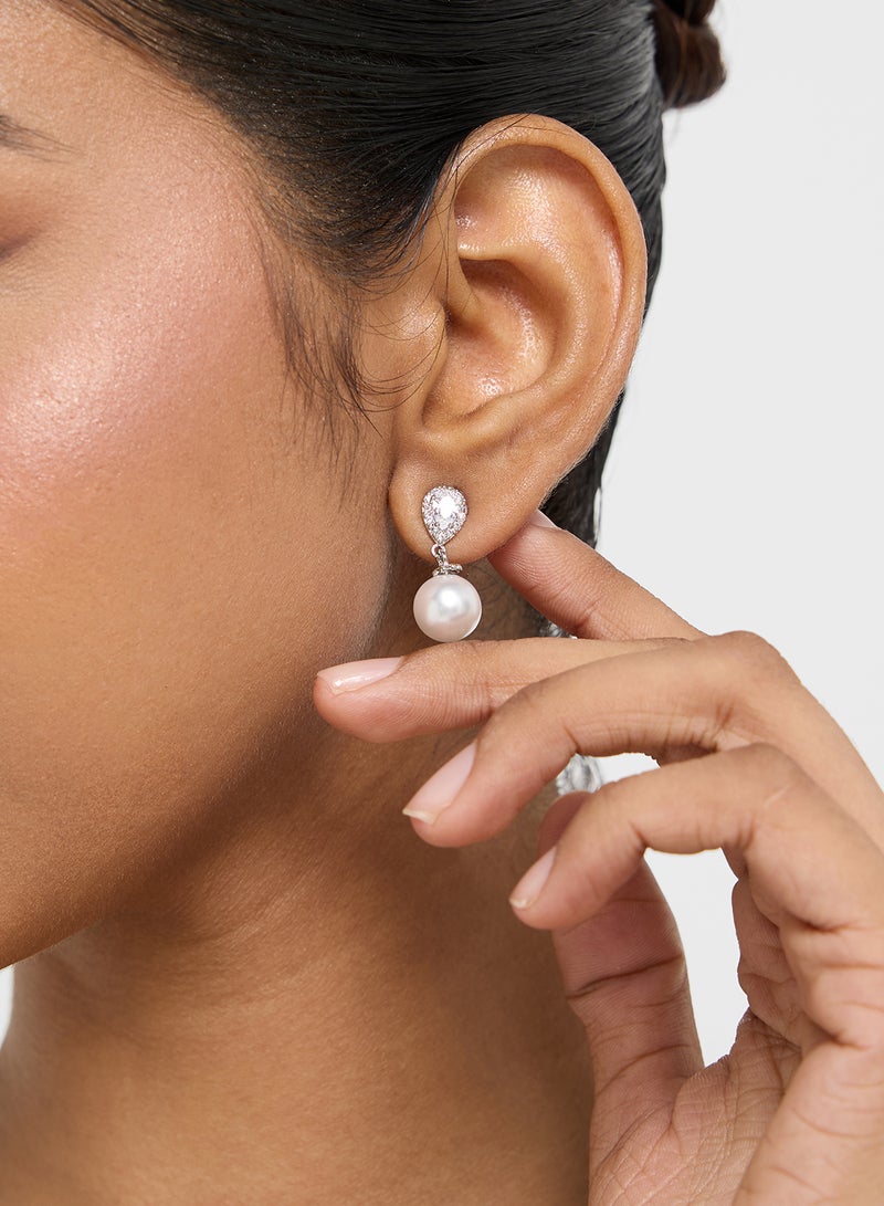 Ella Limited Edition Pearl Hoop Stone Earrings - Image 3