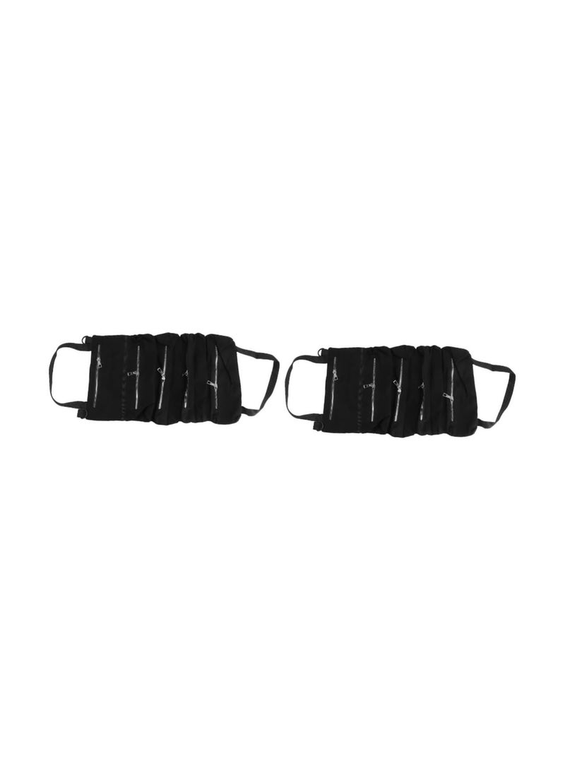 GGOOT 2 pcs canvas tote canvas holder zipper wallet purse stand car organizer Car Pocket Handbag Holder car seat suspension bag hanging car seat bag storage car seat pouch suitcase Toy Black  - Image 1
