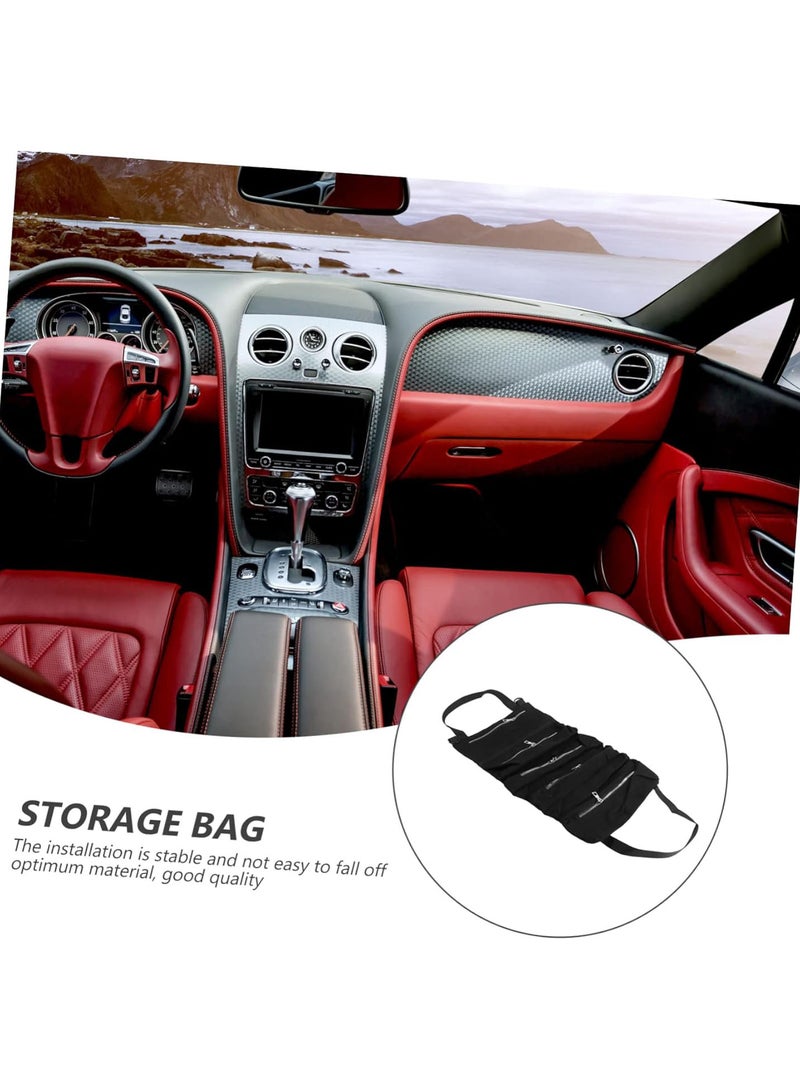 GGOOT 2 pcs canvas tote canvas holder zipper wallet purse stand car organizer Car Pocket Handbag Holder car seat suspension bag hanging car seat bag storage car seat pouch suitcase Toy Black  - Image 3