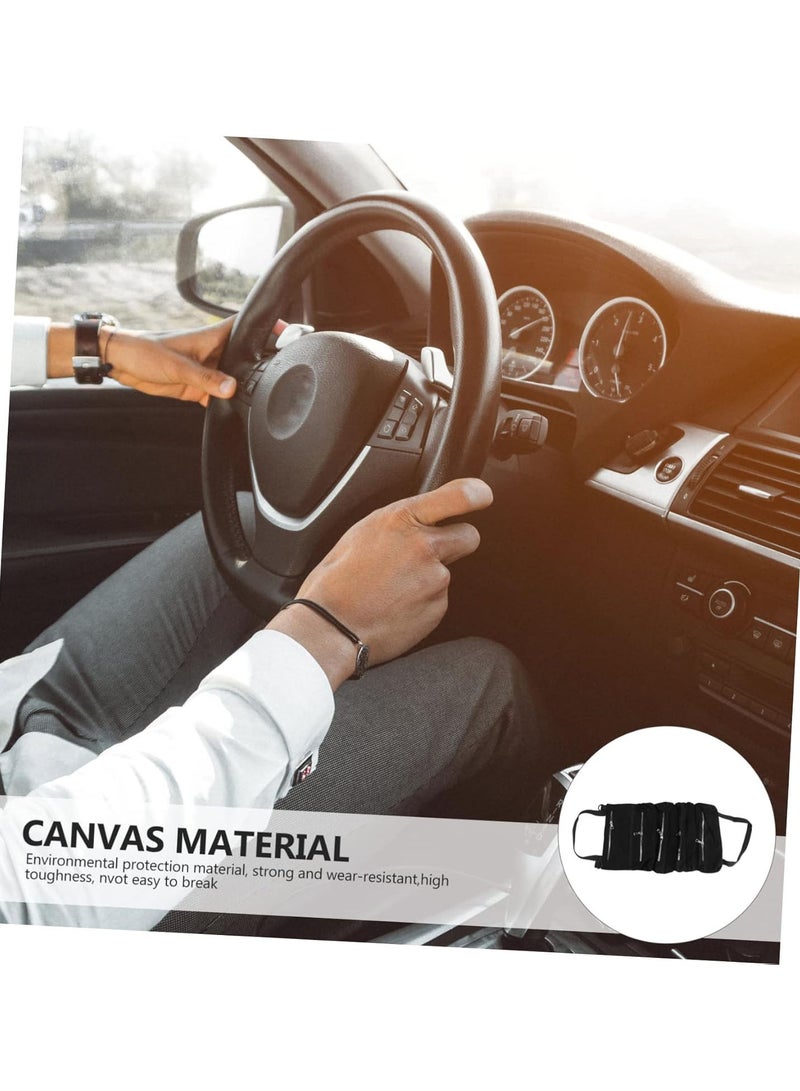 GGOOT 2 pcs canvas tote canvas holder zipper wallet purse stand car organizer Car Pocket Handbag Holder car seat suspension bag hanging car seat bag storage car seat pouch suitcase Toy Black  - Image 5