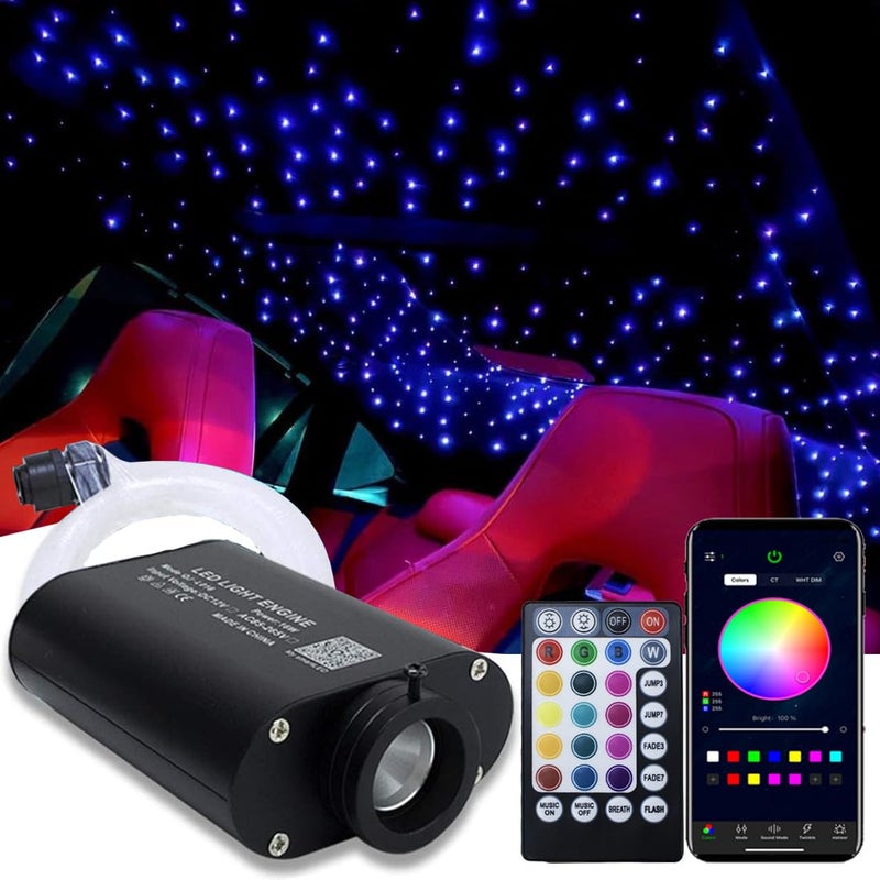 AMKI 16W Fiber Optic Lights Mixed 310pcs 98ft Starlight Headliner Light Kit APPRemote Control Sound Activated Mode for CarHome Decoration075mm1mm15mm Optical Fiber Cable Strands