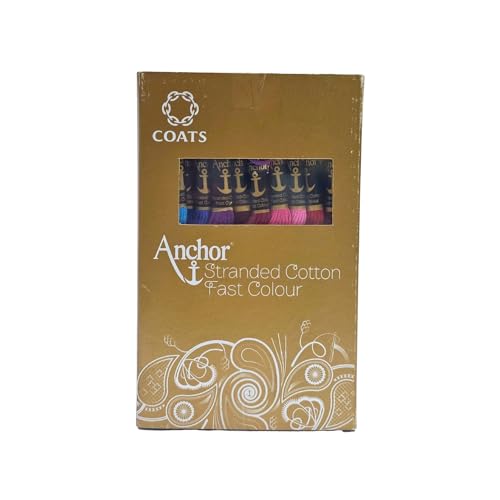 Anchor Stranded Cotton Assorted Skeins Stitch Kit, 8M (Fast Colour-4624-02222, 50 Skiens, 2 Of Each 25 Shades), 200 Gram, Multicolour - Image 3