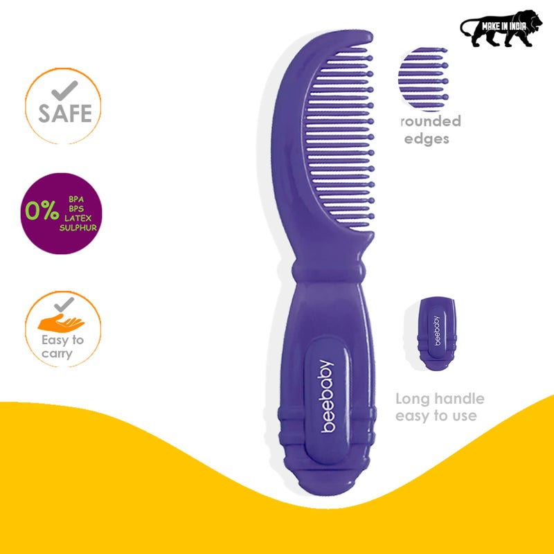 BEEBABY Baby Comb Pack of 2 Soft Bristles Hair Comb For Babies, Infants and Toddlers, Nursery Newborn Showers, Cradle Cap & Birthday Gift: Pink & Green - Image 2