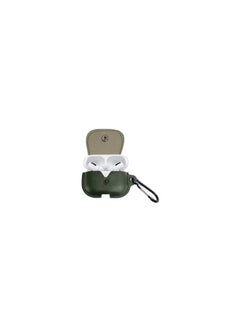 CATANES AirPods Pro Case Leather Case Cover with Keychain Compatible with Apple AirPods Pro 2019 Green  - Image 1