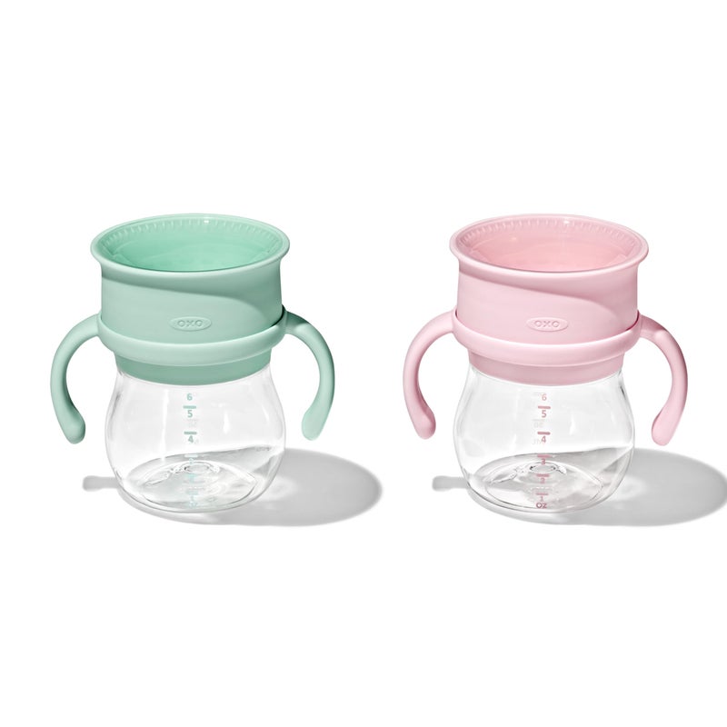 OXO Tot Transitions 360 Cup 6 oz. with Handles - Opal and Blossom - 2 pack - Image 1